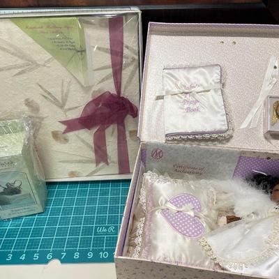 Handmade photo album, trinket box and Baby’s First Prayer doll
