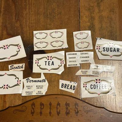 Vintage Spice Rack with Jars