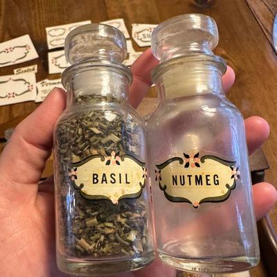 Vintage Spice Rack with Jars