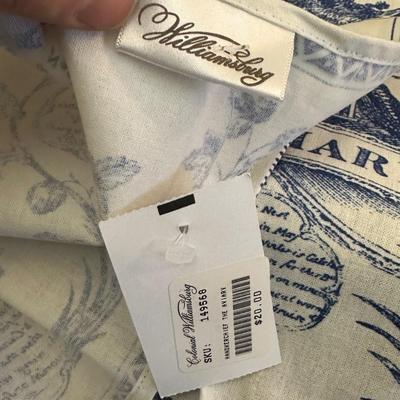 Large Royal Staffordshire Dinnerware Plate Made in England and Various Crisp Blue Patterend Dish Towels