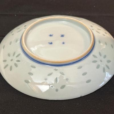 Large Royal Staffordshire Dinnerware Plate Made in England and Various Crisp Blue Patterend Dish Towels