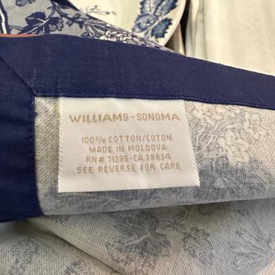 Large Royal Staffordshire Dinnerware Plate Made in England and Various Crisp Blue Patterend Dish Towels