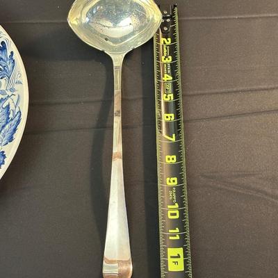 Large Royal Staffordshire Dinnerware Plate Made in England and Various Crisp Blue Patterend Dish Towels