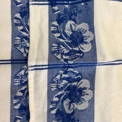 Large Royal Staffordshire Dinnerware Plate Made in England and Various Crisp Blue Patterend Dish Towels