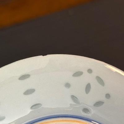 Large Royal Staffordshire Dinnerware Plate Made in England and Various Crisp Blue Patterend Dish Towels