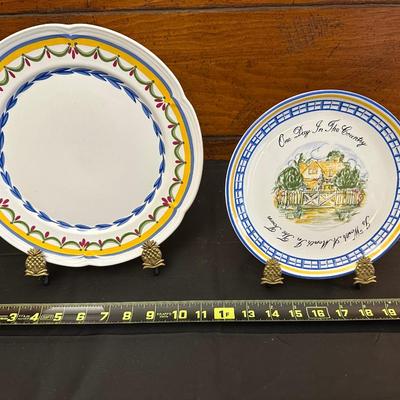 Fitz and Floyd Fox Napkin Rings and Canapé Knives, Decorative Plates and Napkins