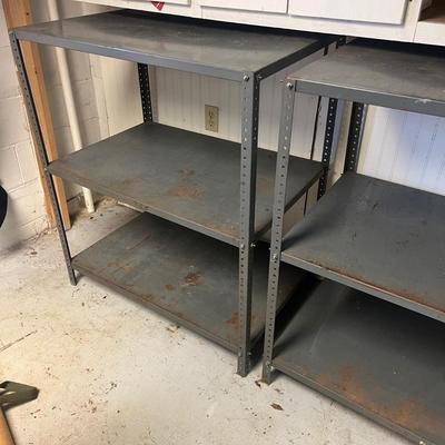 Two Metal Shelving Units (B2-MG)