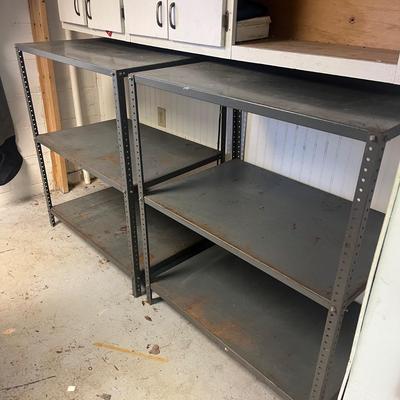 Two Metal Shelving Units (B2-MG)