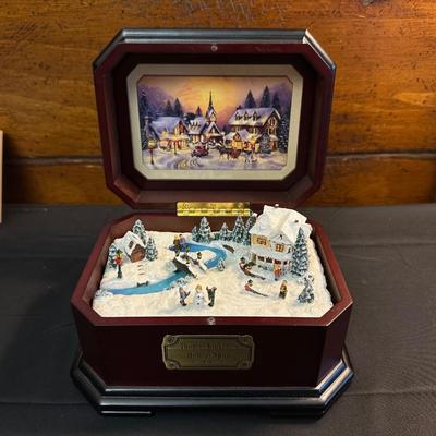 Lot of Christmas Decor including Thomas Kinkade’s Holiday Music Box, Snowman Oval Platter and More!