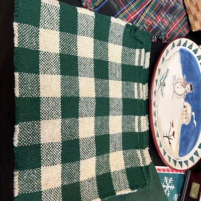 Lot of Christmas Decor including Thomas Kinkade’s Holiday Music Box, Snowman Oval Platter and More!