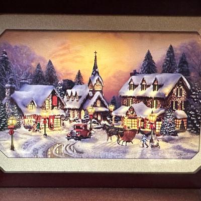 Lot of Christmas Decor including Thomas Kinkade’s Holiday Music Box, Snowman Oval Platter and More!