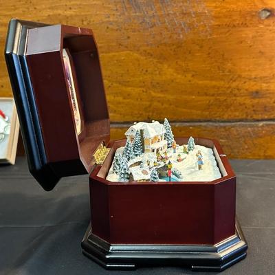 Lot of Christmas Decor including Thomas Kinkade’s Holiday Music Box, Snowman Oval Platter and More!