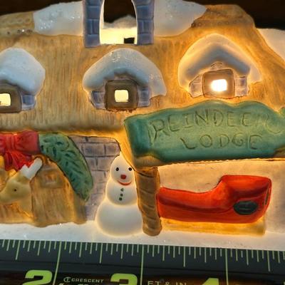 Lot of Christmas Decor including Snowman plates, Vintage Holly Berry Food Runners, Avon Santa Town Reindeer Lodge and More!