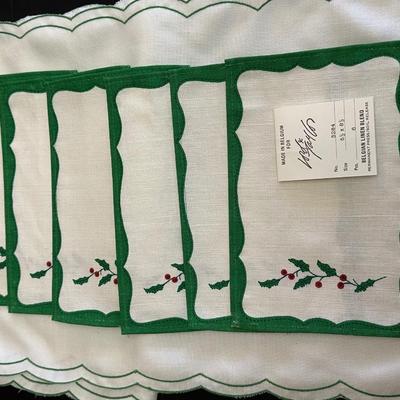 Lot of Christmas Decor including Snowman plates, Vintage Holly Berry Food Runners, Avon Santa Town Reindeer Lodge and More!