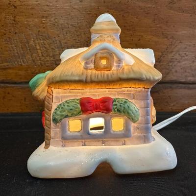 Lot of Christmas Decor including Snowman plates, Vintage Holly Berry Food Runners, Avon Santa Town Reindeer Lodge and More!