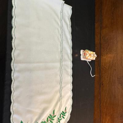 Lot of Christmas Decor including Snowman plates, Vintage Holly Berry Food Runners, Avon Santa Town Reindeer Lodge and More!