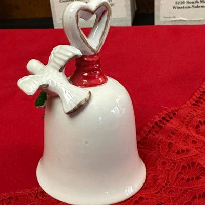 Lot of Christmas Decor including Vintage Red Table Cloth, Hand Knitted Pillow and More!