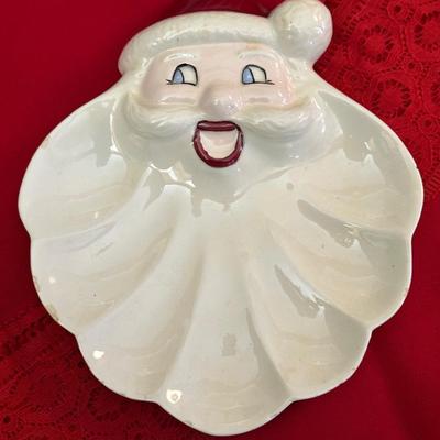 Lot of Christmas Decor including Vintage Red Table Cloth, Hand Knitted Pillow and More!