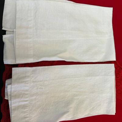 Lot of Christmas Decor including Vintage Red Table Cloth, Hand Knitted Pillow and More!