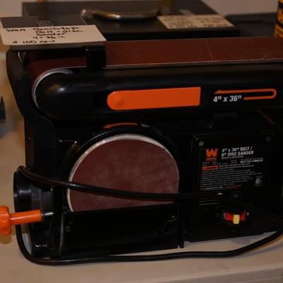 WEN BENCH TOP BELT AND DISC SANDER TABLE TOP 4" -36"