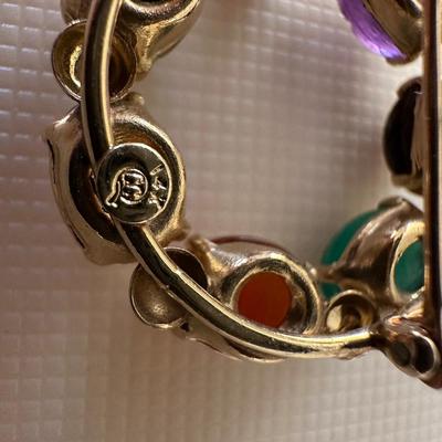 Vintage Egyptian Revival Gold toned Brooch