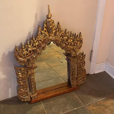 Intricately Carved Gilded Wooden Mirror (LR-RG)