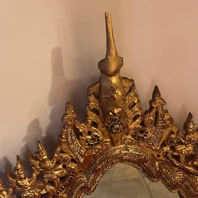 Intricately Carved Gilded Wooden Mirror (LR-RG)