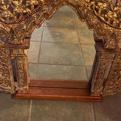 Intricately Carved Gilded Wooden Mirror (LR-RG)