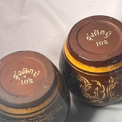Terracotta Pots & Kammavaca Framed Manuscript (LR-RG)