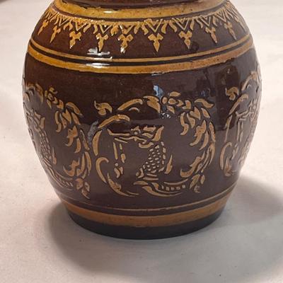 Terracotta Pots & Kammavaca Framed Manuscript (LR-RG)