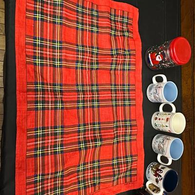 Lot of Vintage Christmas Decor including Mugs, Aprons and More!