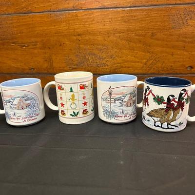 Lot of Vintage Christmas Decor including Mugs, Aprons and More!