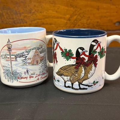 Lot of Vintage Christmas Decor including Mugs, Aprons and More!