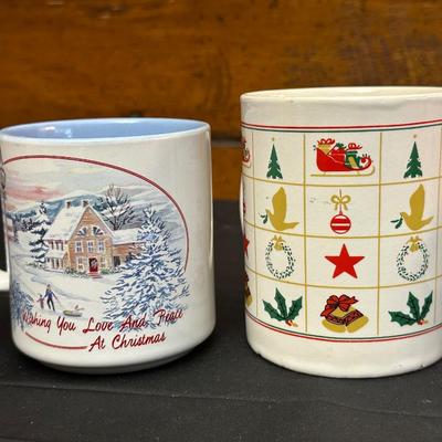 Lot of Vintage Christmas Decor including Mugs, Aprons and More!