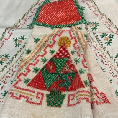 Lot of Vintage Christmas Decor including Mugs, Aprons and More!