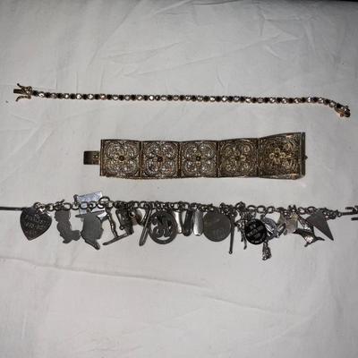Lot of 3 Silver Bracelets.