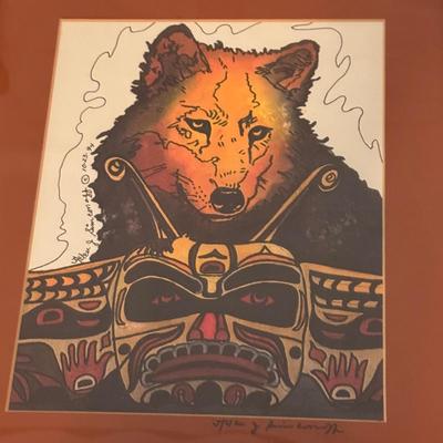 “Friend of The Wolf” and “Lunch is Served” Watercolor prints by Helen Jane Simeonoff (BD-DZ)