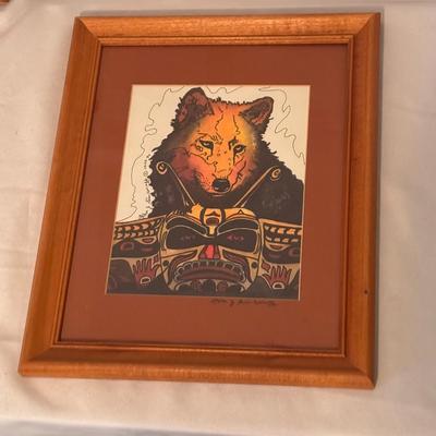 “Friend of The Wolf” and “Lunch is Served” Watercolor prints by Helen Jane Simeonoff (BD-DZ)