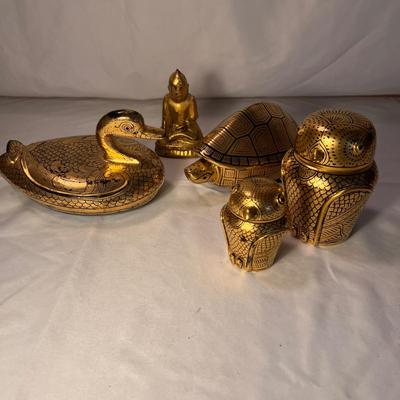 Burmese Laquerware Boxes & Buddha Statue (LR-RG)