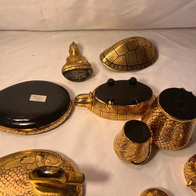 Burmese Laquerware Boxes & Buddha Statue (LR-RG)