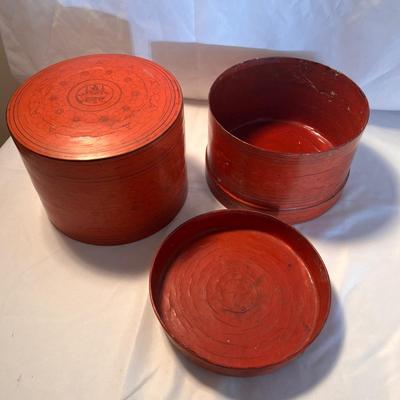 Myanmar Monk's Bowl, Lacquerware Betel Boxes (DR-RG)