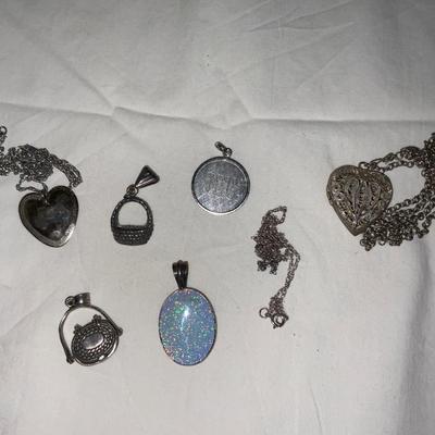 Lot of Silver toned Necklace Pieces