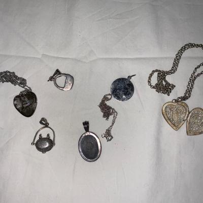 Lot of Silver toned Necklace Pieces