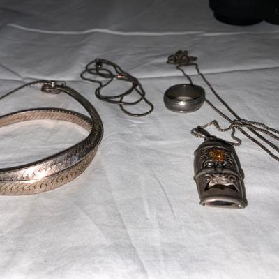 Lot of Silver toned jewelry items