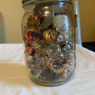 Mystery Pint Jar of Broken Untested Jewelry #1