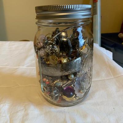 Mystery Pint Jar of Untested Broken Jewelry #2