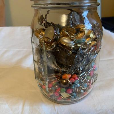 Mystery Pint Jar of Untested Broken Jewelry #2