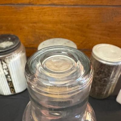 Lot of Vintage and Antique Glass Jars and Skillets