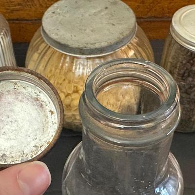 Lot of Vintage and Antique Glass Jars and Skillets