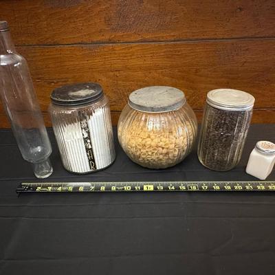 Lot of Vintage and Antique Glass Jars and Skillets